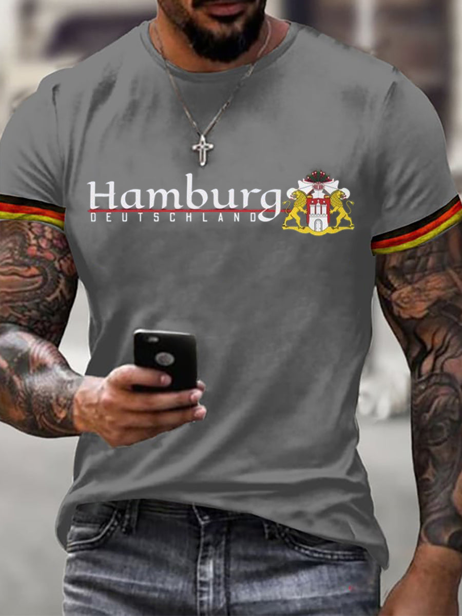 Langarm-T-Shirt für Herren Hamburg Deutschland bedruckt