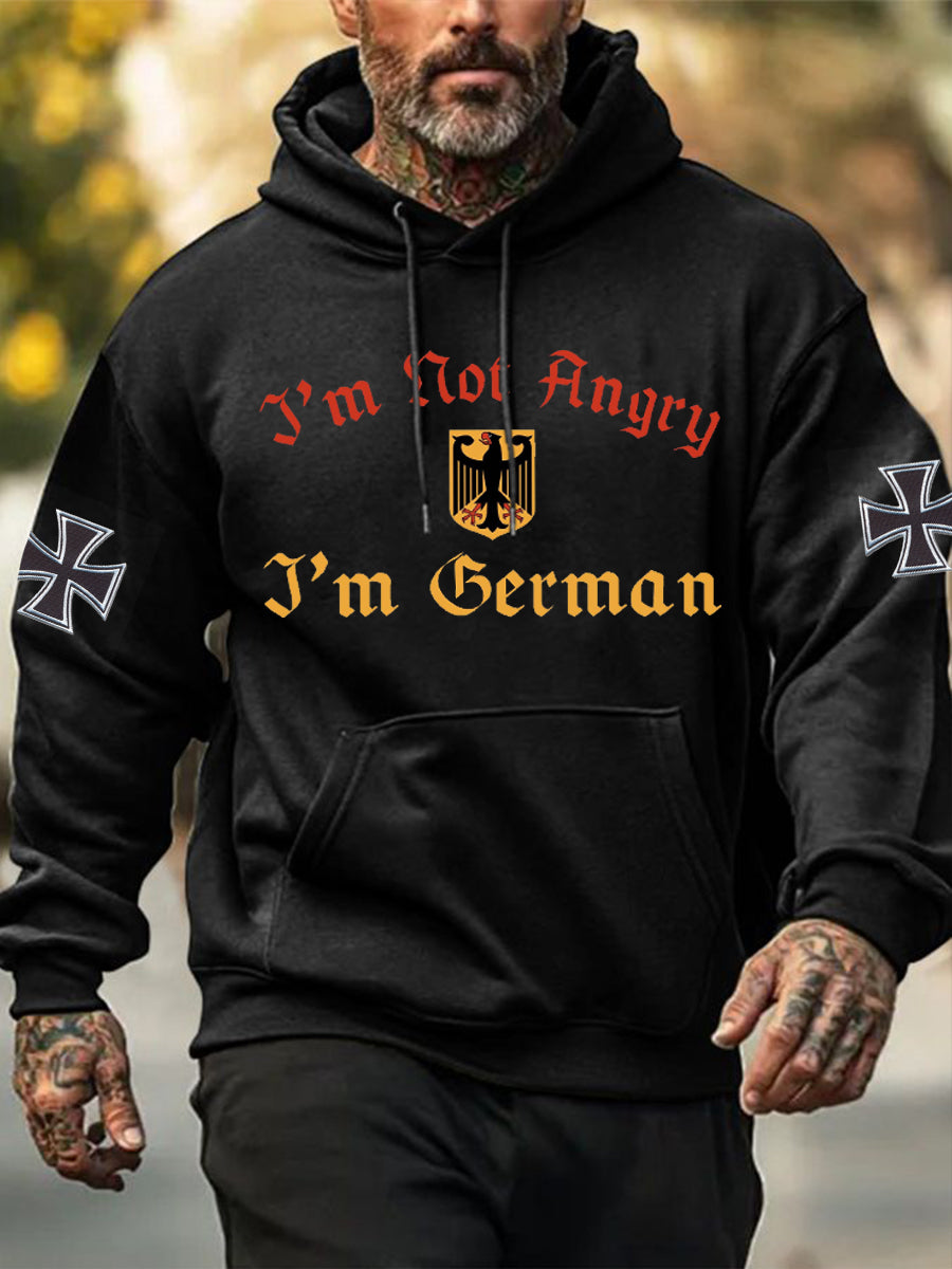 Men's I'm Not Angry I'm German Print Hoodie