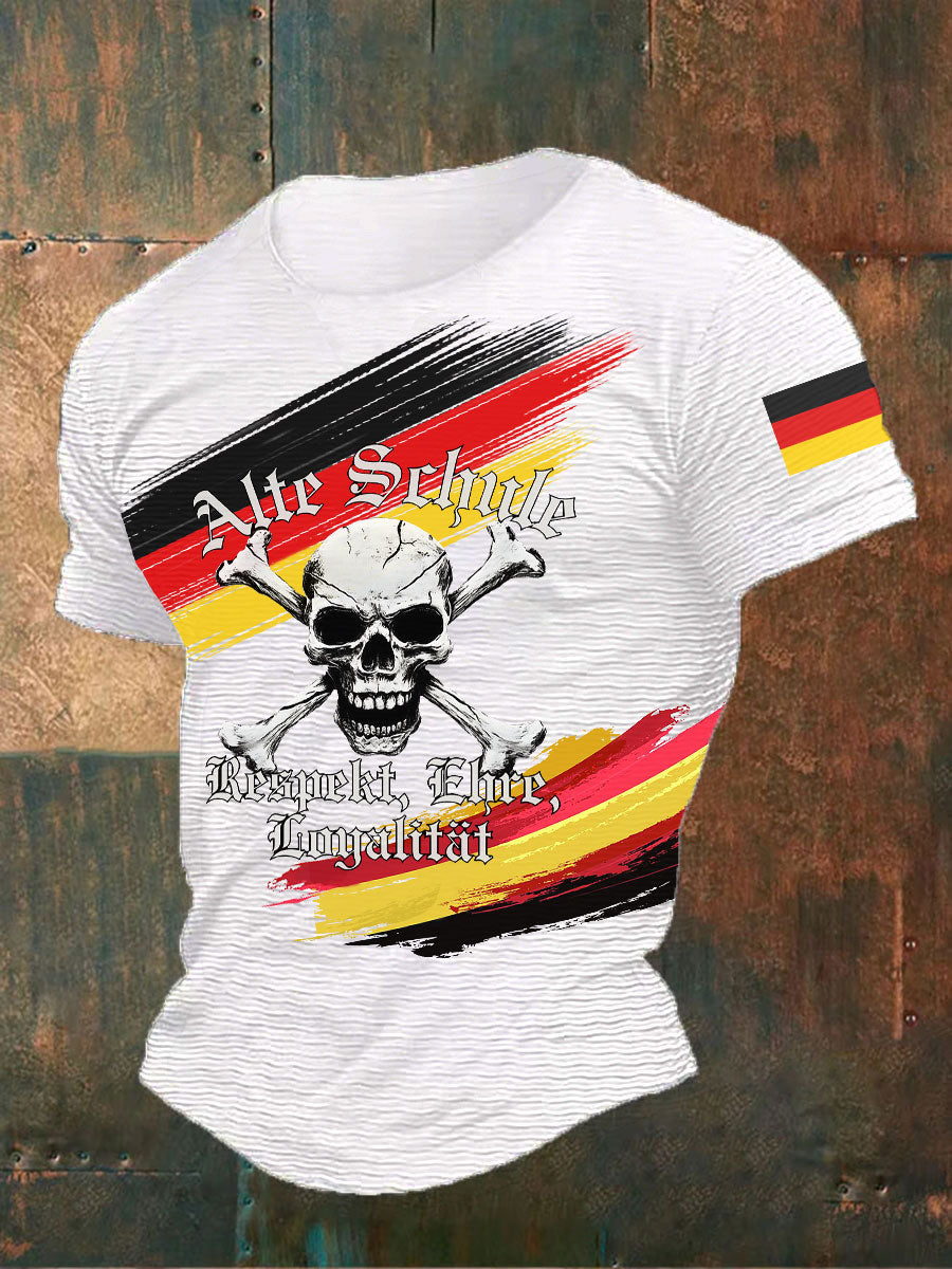 Herren Alte Schule Respekt Ehre Loyalität Bedrucktes T-Shirt