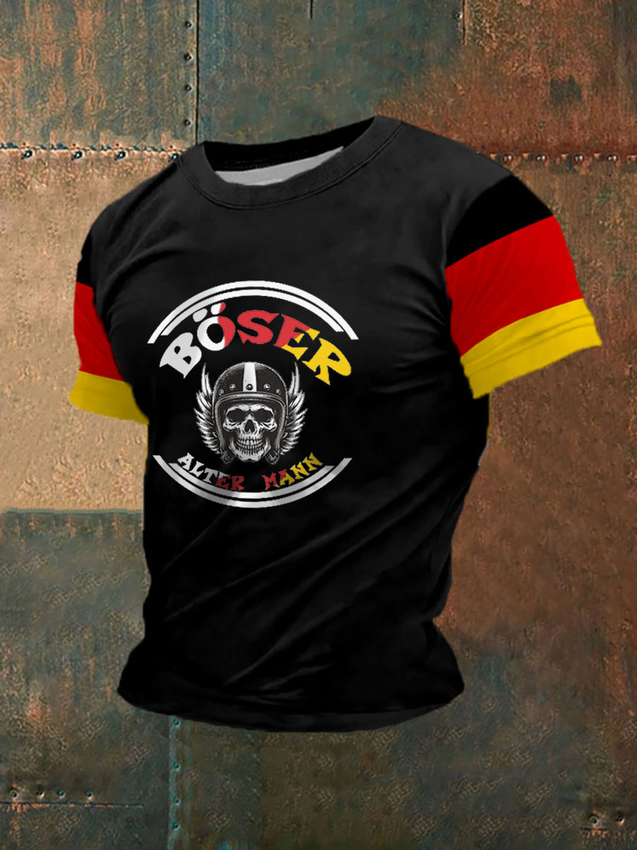 Herren Böser Alter Mann bedrucktes Kurzarm-T-Shirt