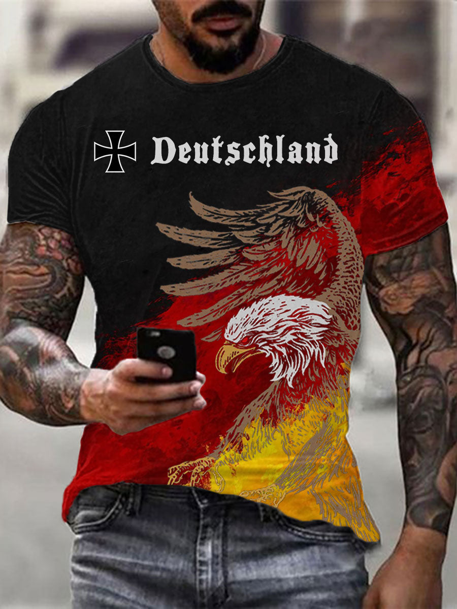 Männer Deutschland Adler Print T-Shirt