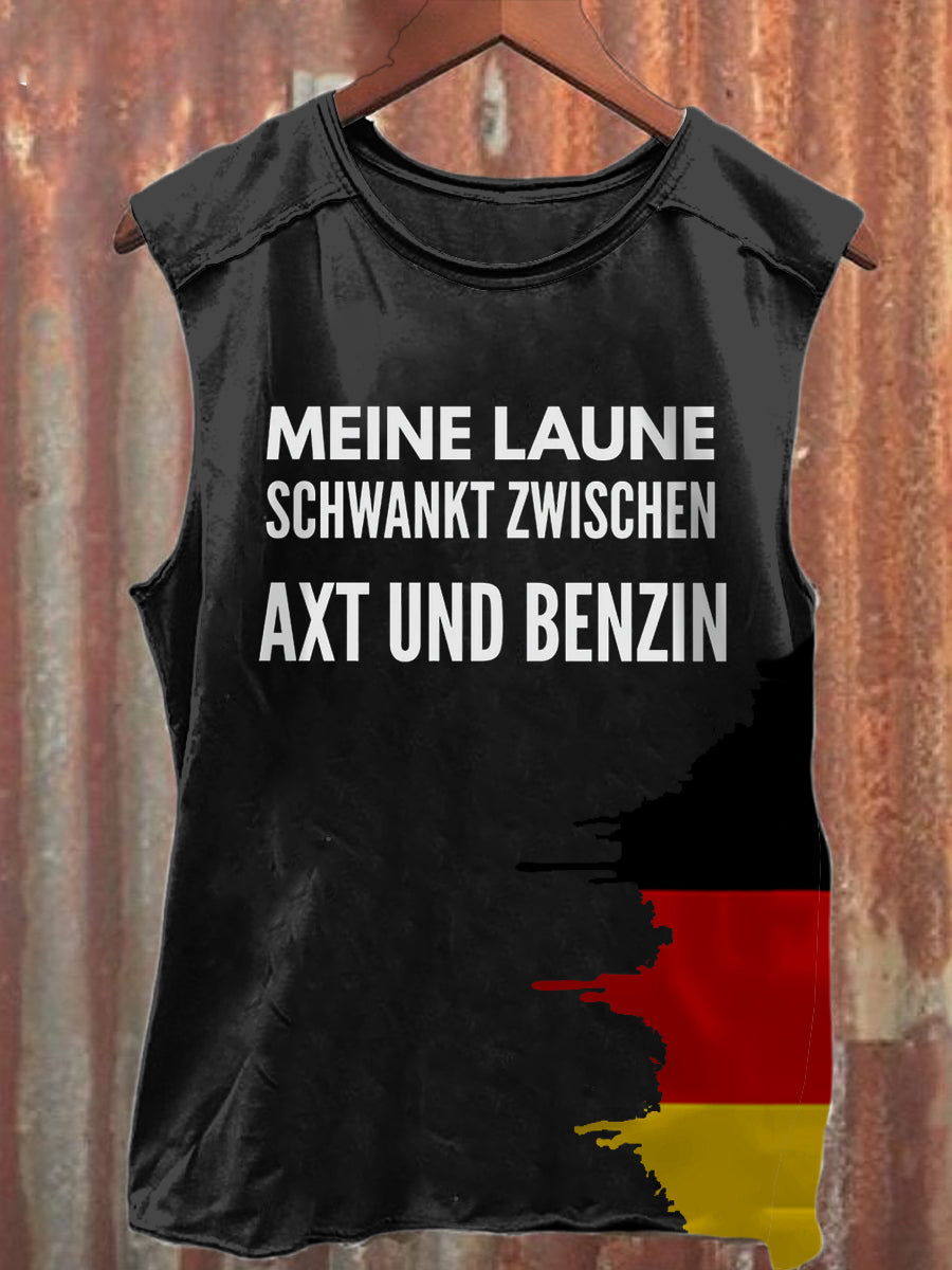Herren Meine Laune schwankt zwischen Axt und Benzin Bedruckte Weste