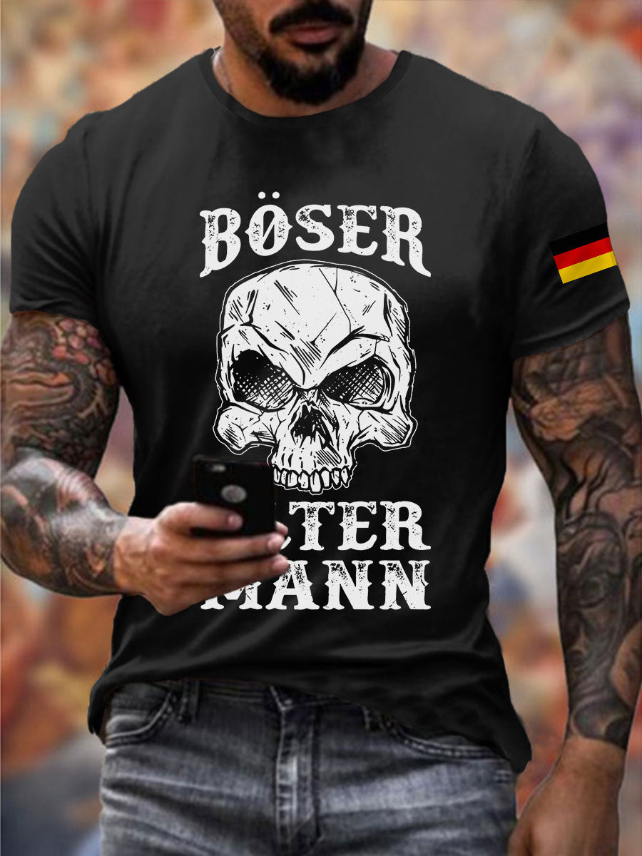 Herren Böser Alter Mann Print T-Shirt