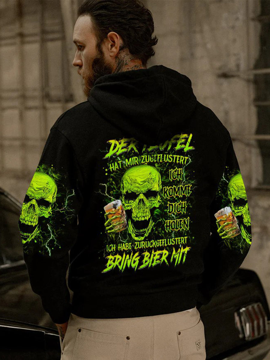 Herren BRING BIER MIT VOLLSTÄNDIGER DRUCK Bedruckter Hoodie
