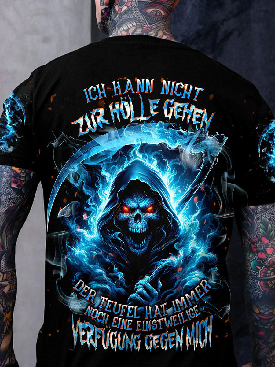 ICH KANN NICHT ZUR HÖLLE GEHEN VOLLSTÄNDIGER DRUCK Bedrucktes T-Shirt für Herren