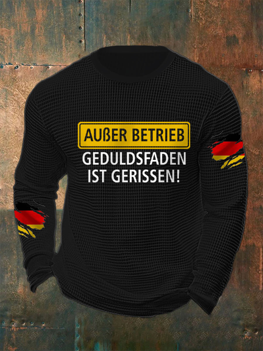 Herren Außer Betrieb bedrucktes Langarm-T-Shirt