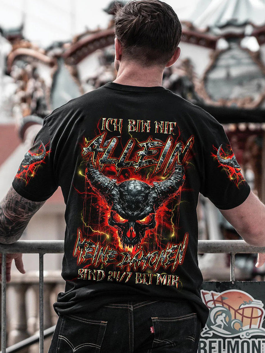 ICH BIN NIE ALLEIN VOLL STÄN DIGER DRUCK Bedrucktes T-Shirt für Männer