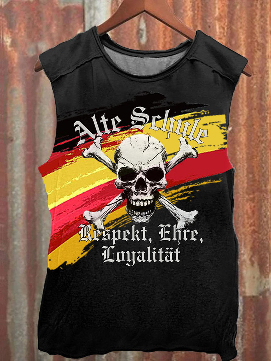 Herren Alte Schule Respekt Ehre Loyalität bedruckte Weste