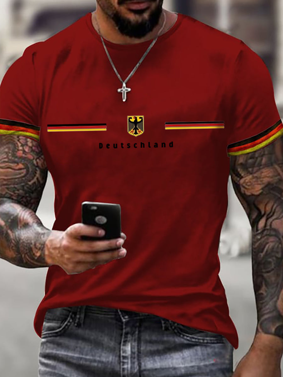 Deutschland bedrucktes Kurzarm-T-Shirt für Männer