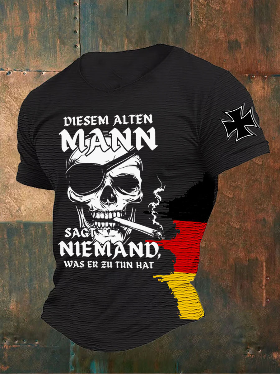 Herren-T-Shirt Rebell ischer alter Mann bedruckt