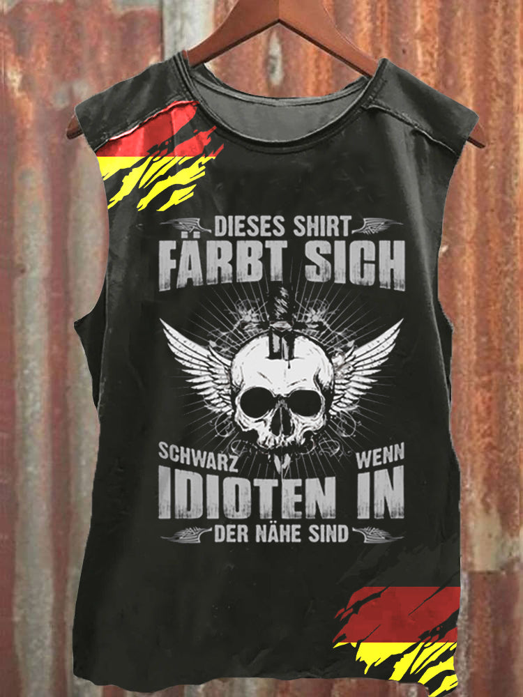 Herren-Dies Hemd Färbt Sich Schwarz Wenn Ldioten In Der Nähe Sind Bedruckte Weste