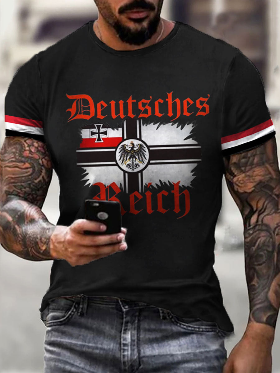 Deutsches Reich bedrucktes Kurzarm-T-Shirt für Männer