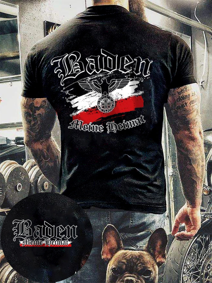 Bedrucktes Kurzarm-T-Shirt für Männer Baden Meine Heimat