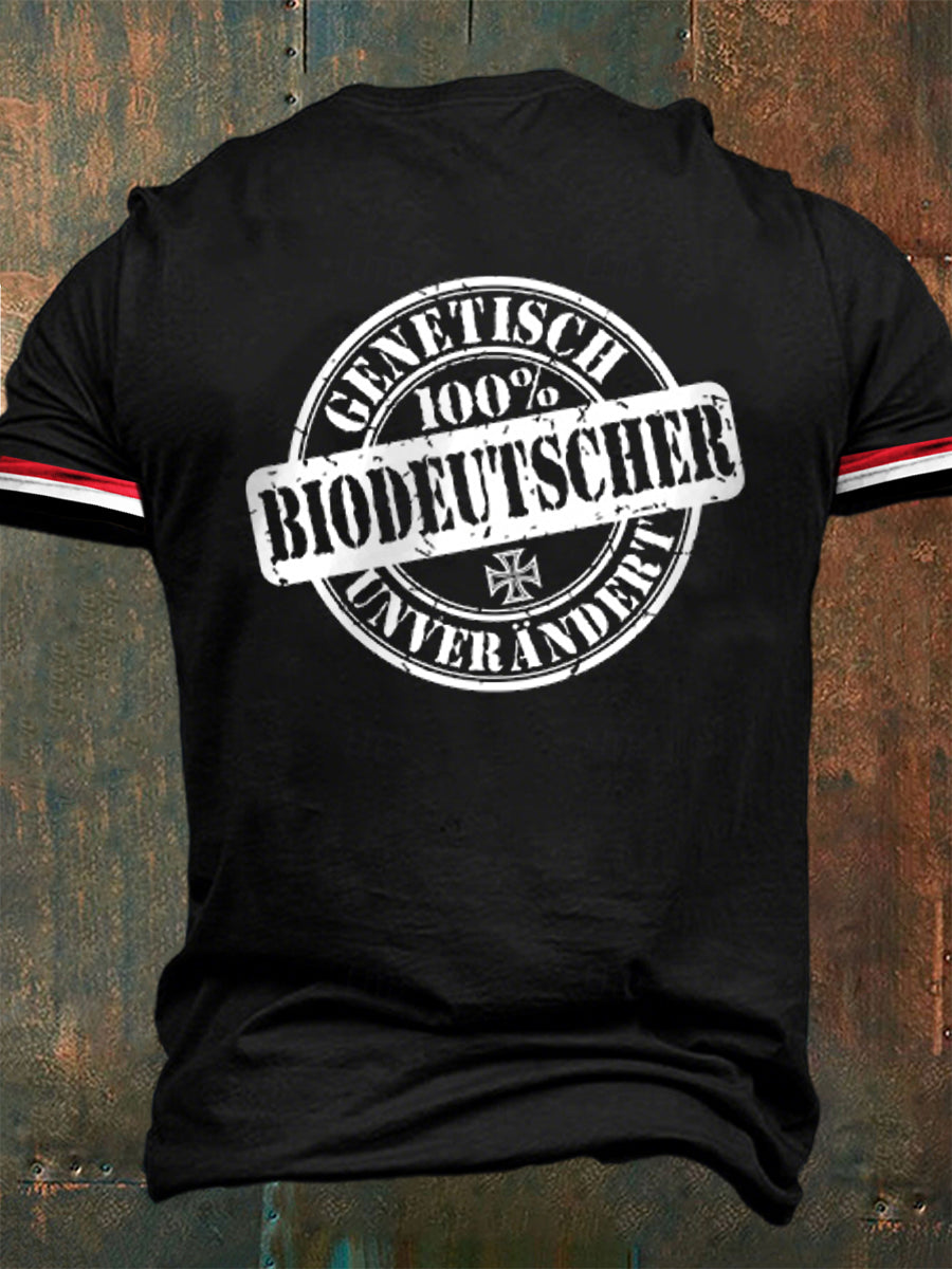 Herren BIO Deutscher - Verbunden Durchs Blut Bedrucktes Kurzarm T-Shirt