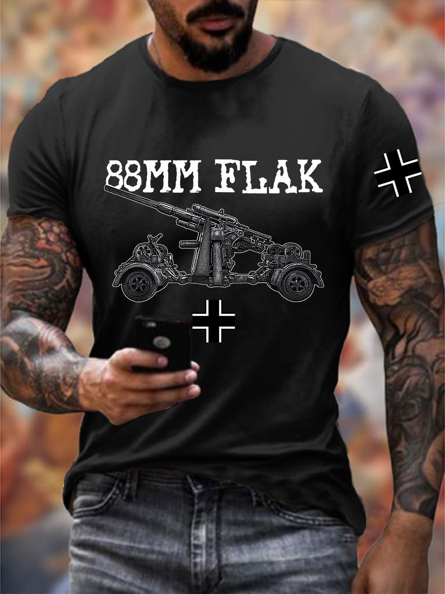 88 Flak bedrucktes Kurzarm-T-Shirt für Männer