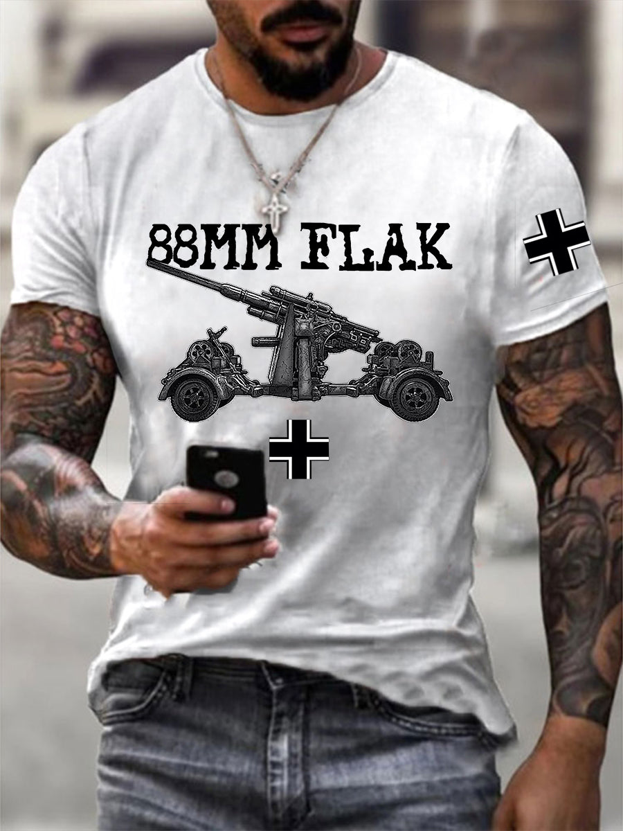 88 Flak bedrucktes Kurzarm-T-Shirt für Männer