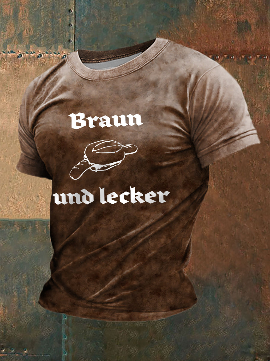 Herren Braun und Lecker bedrucktes Kurzarm-T-Shirt