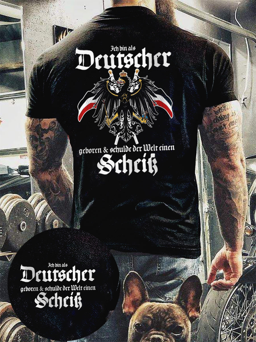 Herren Ich bin als Deutscher geboren bedrucktes Kurzarm-T-Shirt