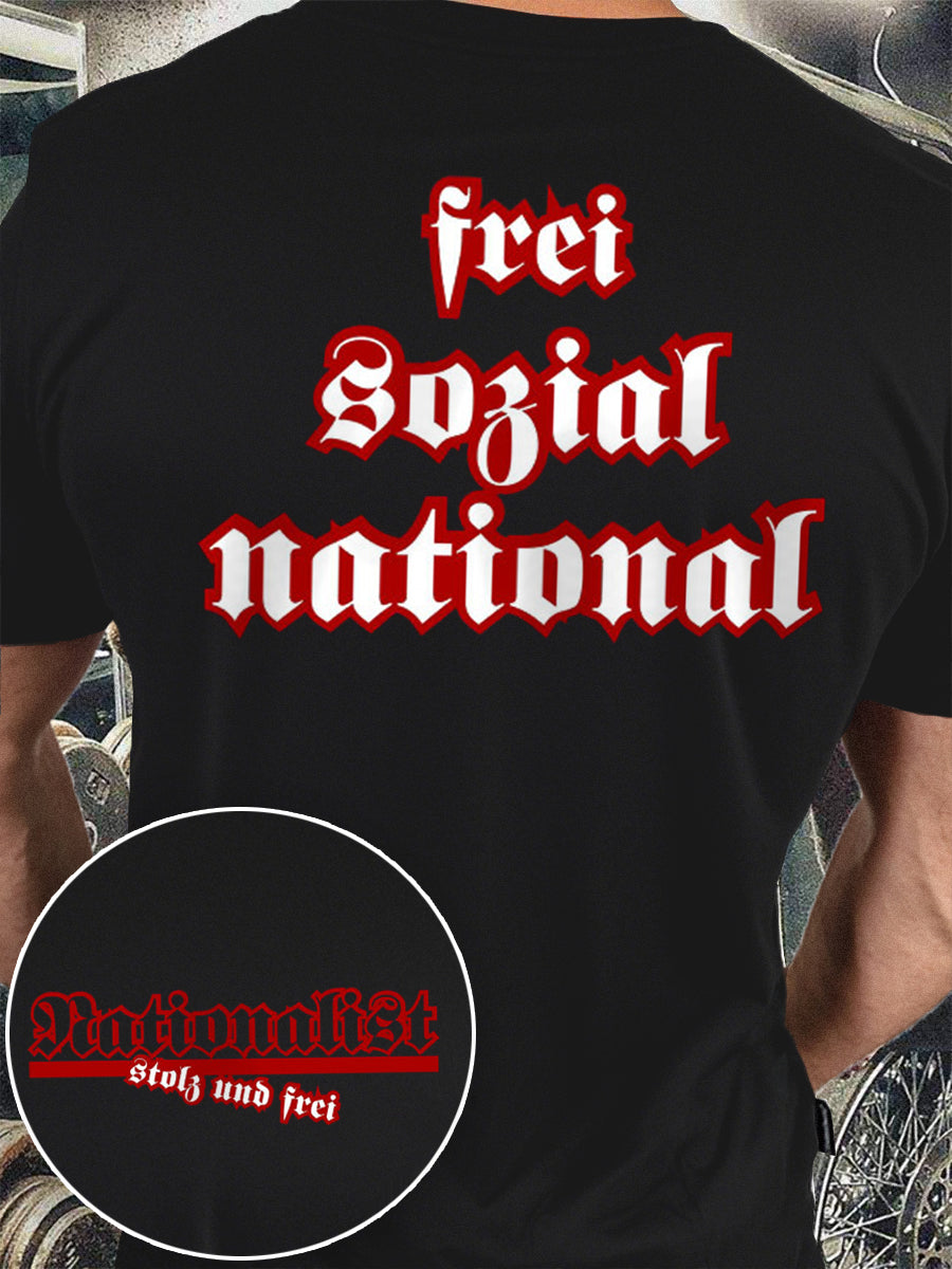 Nationalist isches bedrucktes Kurzarm-T-Shirt für Männer