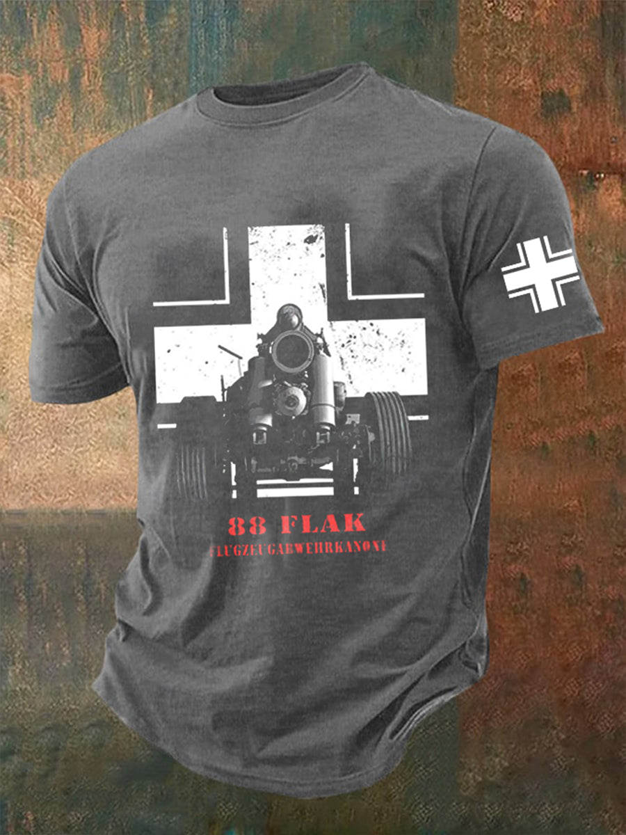 88 Flak bedrucktes Kurzarm-T-Shirt für Männer