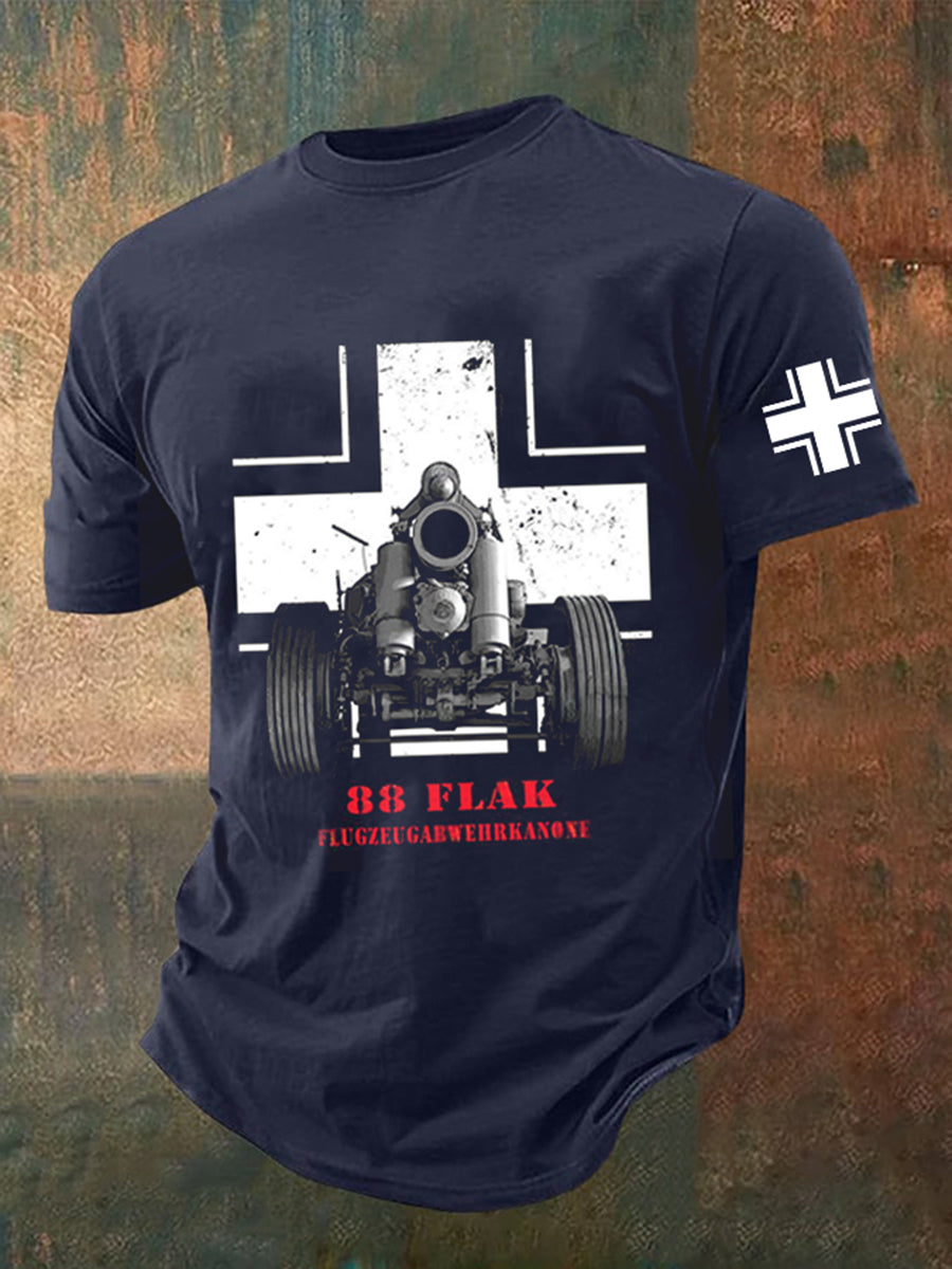 88 Flak bedrucktes Kurzarm-T-Shirt für Männer