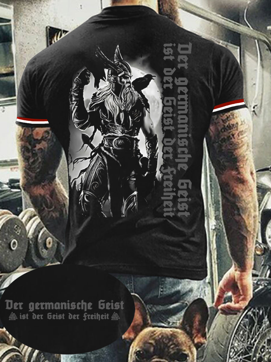 Männer Der Germanische Geist bedrucktes Kurzarm-T-Shirt