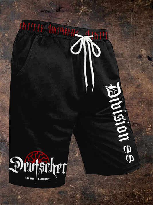 Herren Shorts mit Deutschem Zäh-und Standhaft-Print