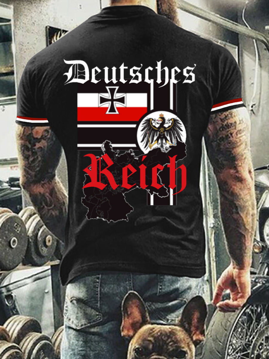 Deutsches Reich bedrucktes Kurzarm-T-Shirt für Männer
