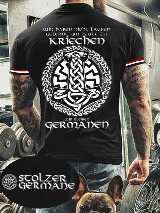 Stolzer Germane bedrucktes Kurzarm-T-Shirt fĂŒr MĂ€nner
