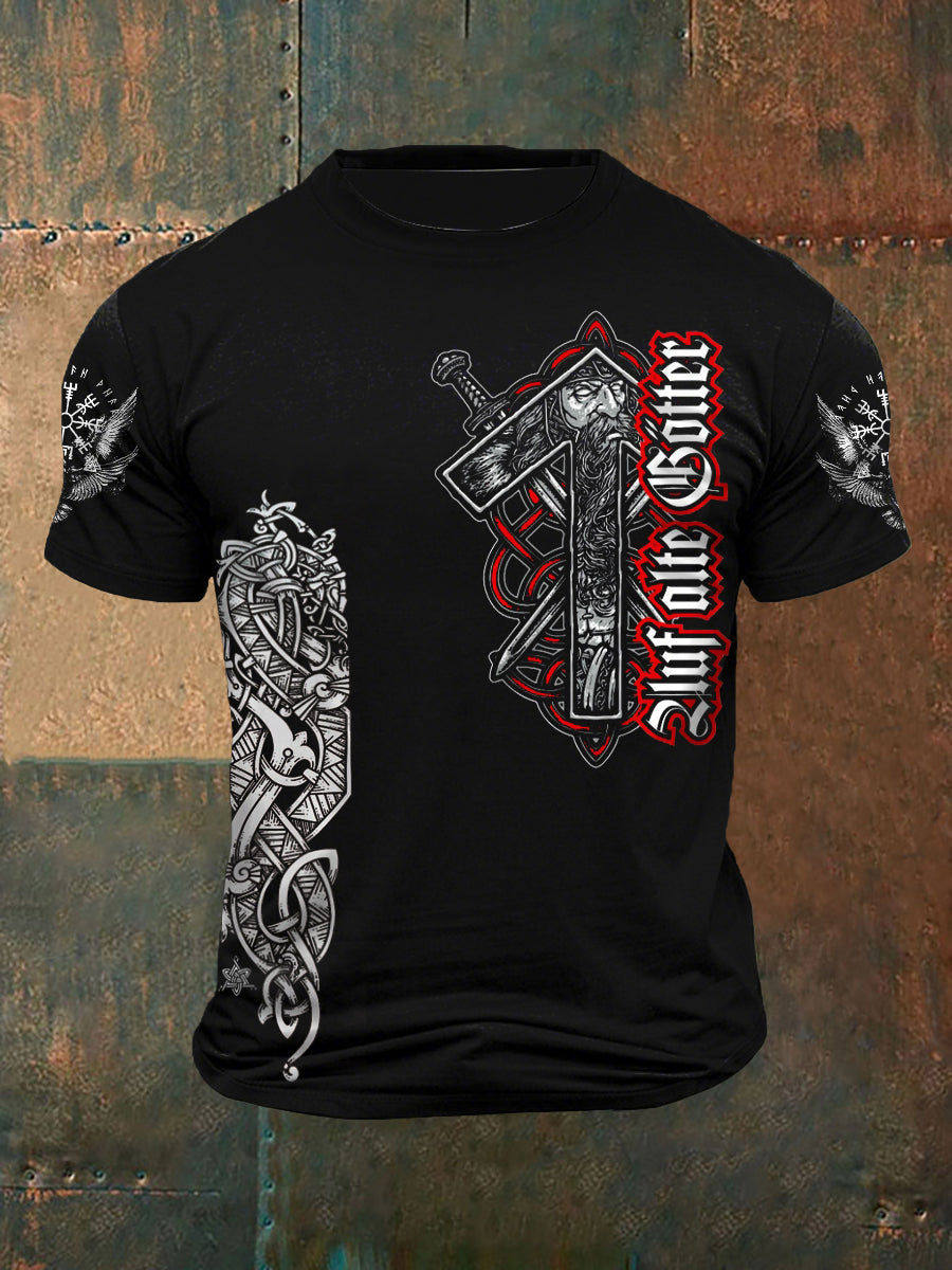 Herren Viking bedrucktes Kurzarm-T-Shirt