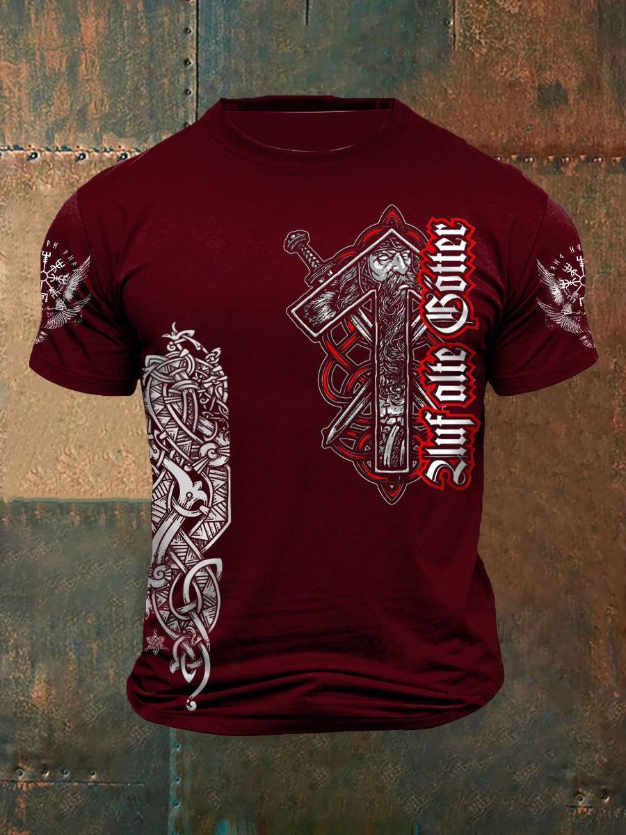 Herren Viking bedrucktes Kurzarm-T-Shirt