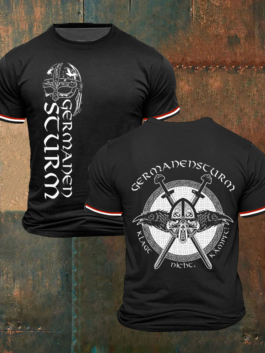 Männer Germanen sturm bedrucktes Kurzarm-T-Shirt