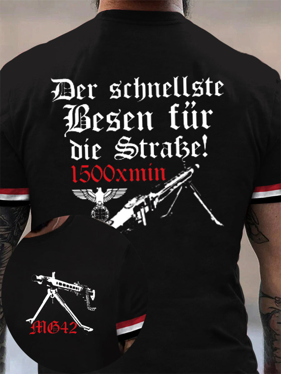 MG42 Maschinen gewehr bedrucktes Kurzarm-T-Shirt für Männer