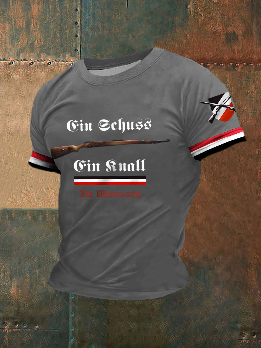 MG42 Maschinen gewehr bedrucktes Kurzarm-T-Shirt für Männer