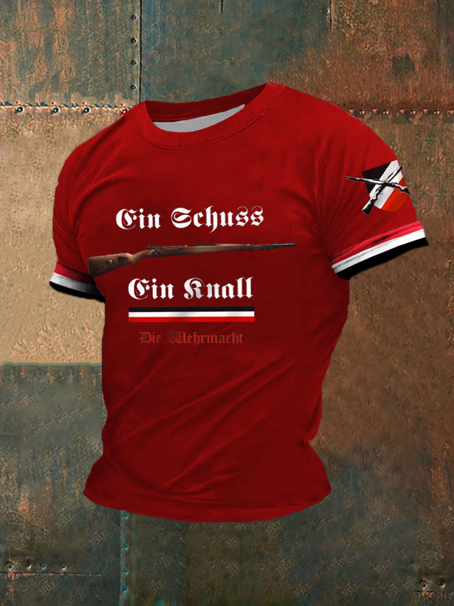 MG42 Maschinen gewehr bedrucktes Kurzarm-T-Shirt für Männer