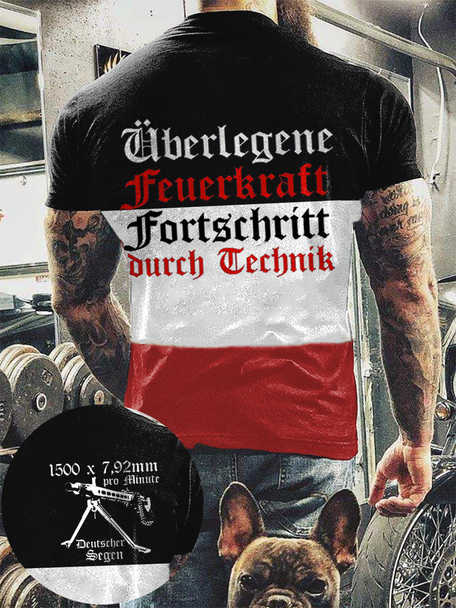MG42 Maschinen gewehr bedrucktes Kurzarm-T-Shirt für Männer