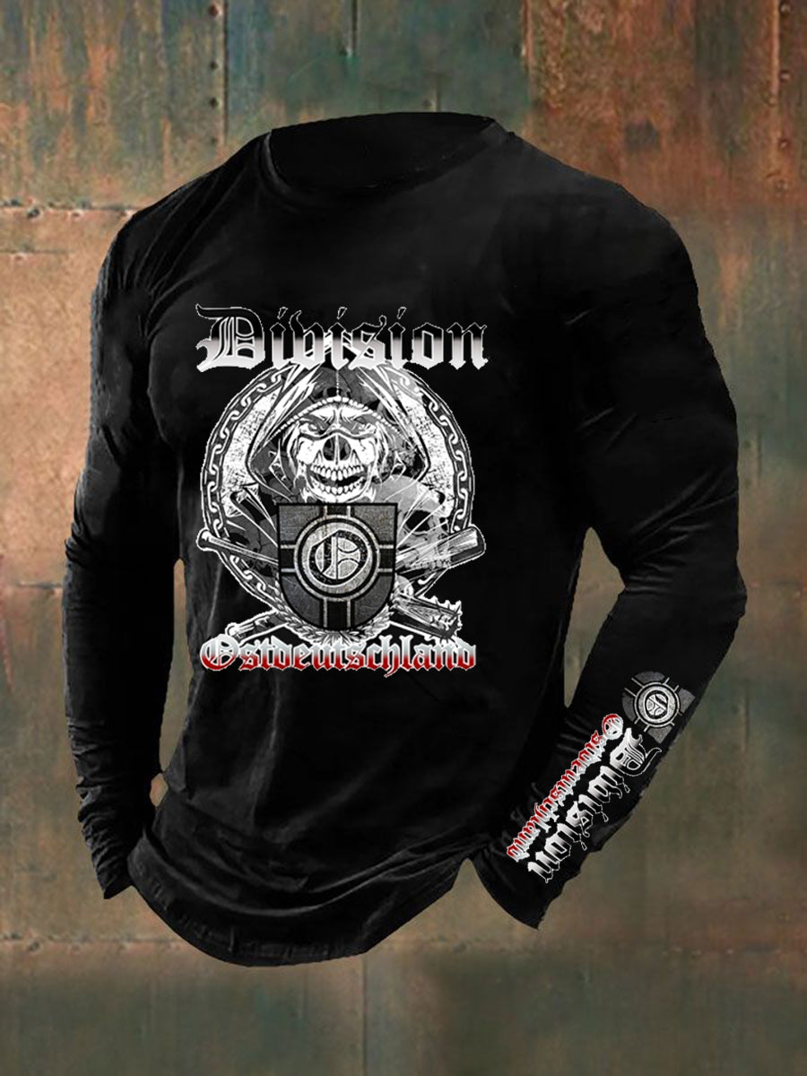 Herren Division Ost deutschland Langarm T-Shirt gedruckt