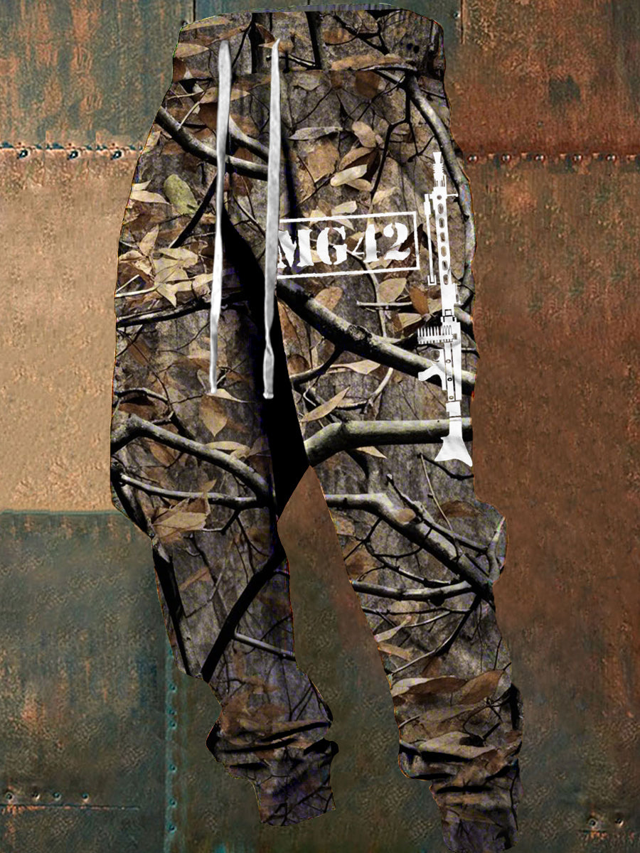 Herren MG42 Maschinen gewehr gedruckt lange Johns