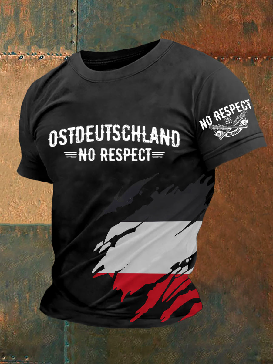 Männer Ost deutschland Kein Respekt Bedrucktes Kurzarm-T-Shirt