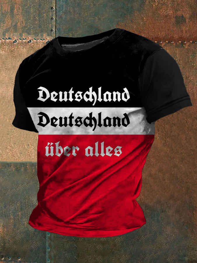 Männer Deutschland über Alles bedrucktes Kurzarm-T-Shirt