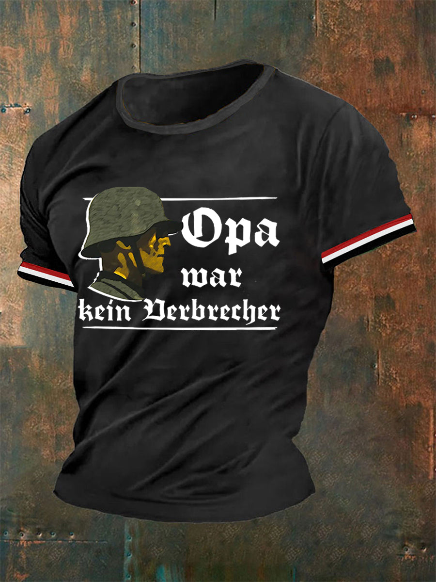 Opa War kein Verbrecher Bedrucktes Kurzarm-T-Shirt für Männer