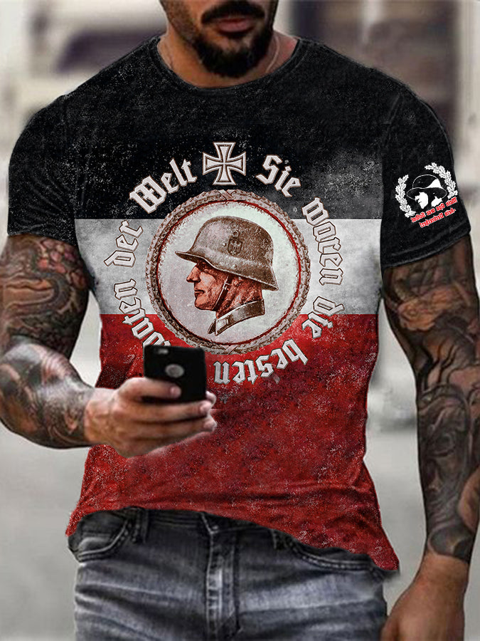 Herren Sie Waren Die besten Soldaten Der Welt bedrucktes Kurzarm-T-Shirt