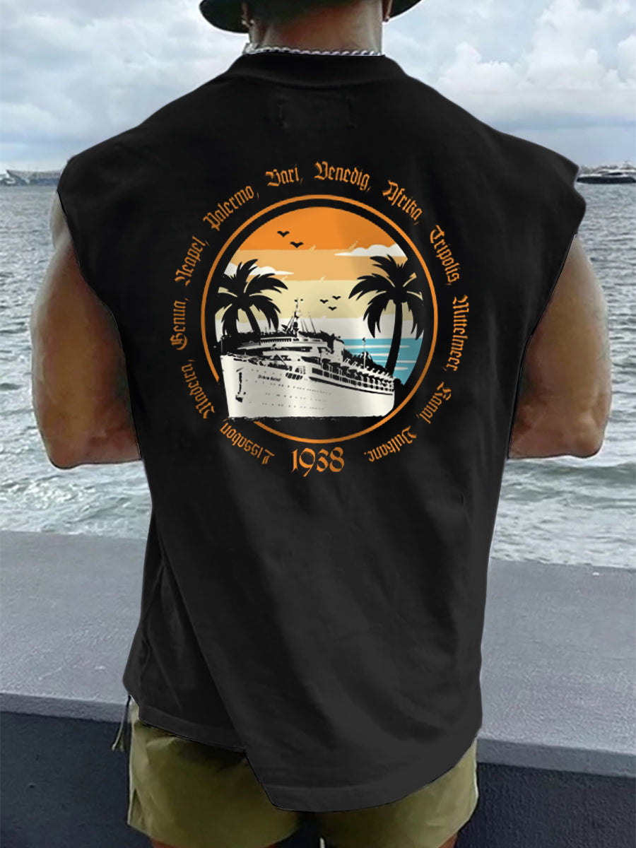 Herren Weißer Junge Sommer bedruckte Weste