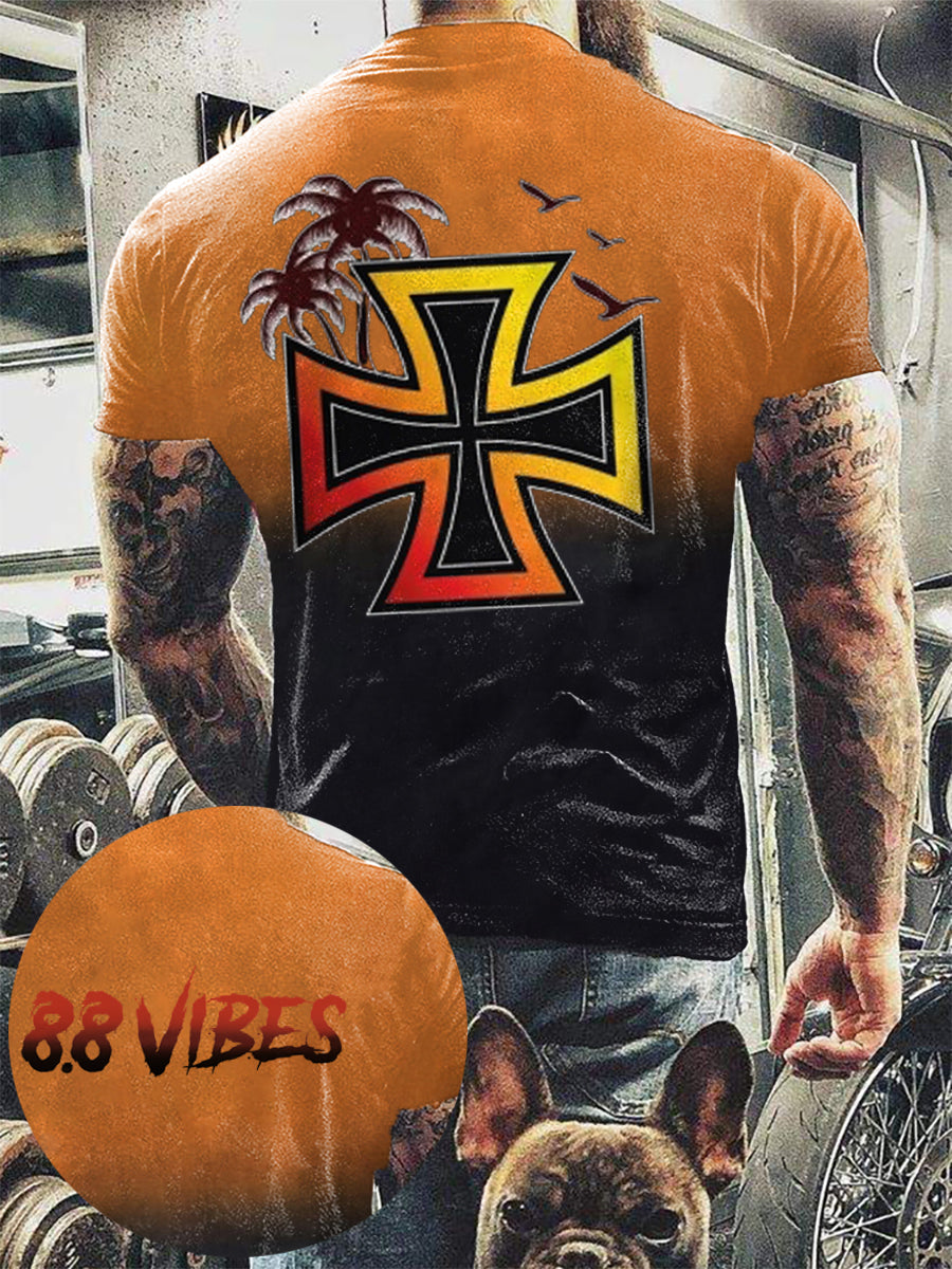 Männer weißer Junge Sommer 88 Vibe bedrucktes Kurzarm-T-Shirt