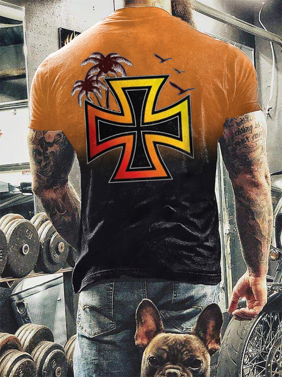 Männer weißer Junge Sommer 88 Vibe bedrucktes Kurzarm-T-Shirt