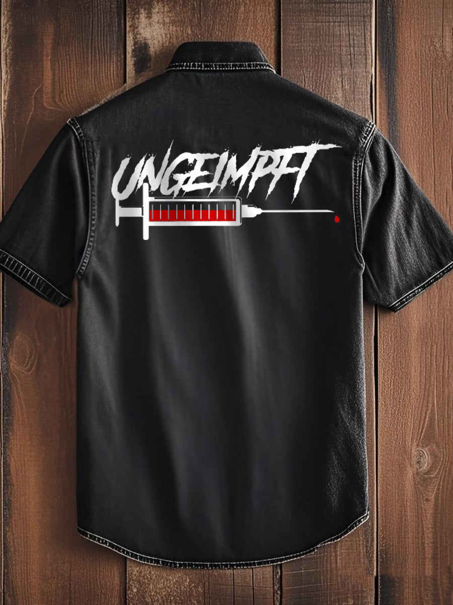 Herren-Kurzarm-Hemd mit Spritze ohne Impft