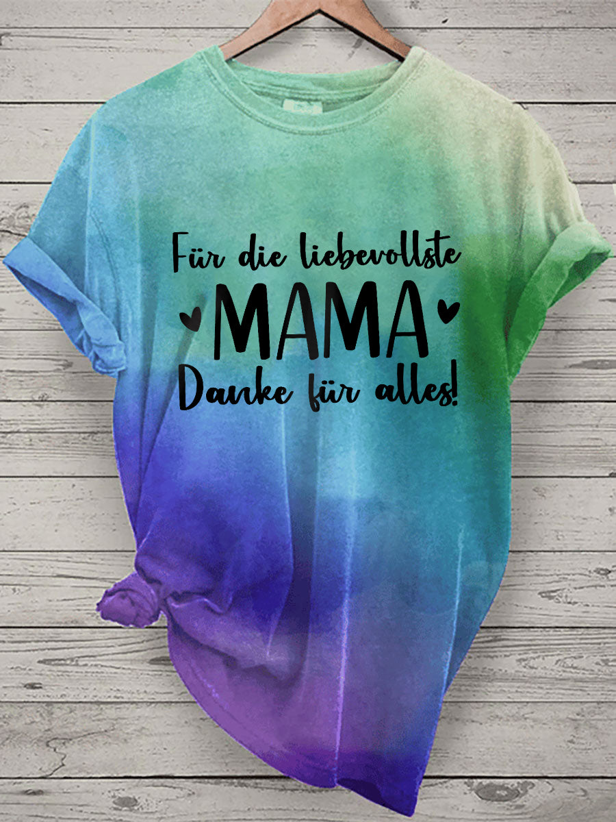 Damen für die liebevollste mama danke für alles Muttertag Geschenk Kurzarm T-Shirt
