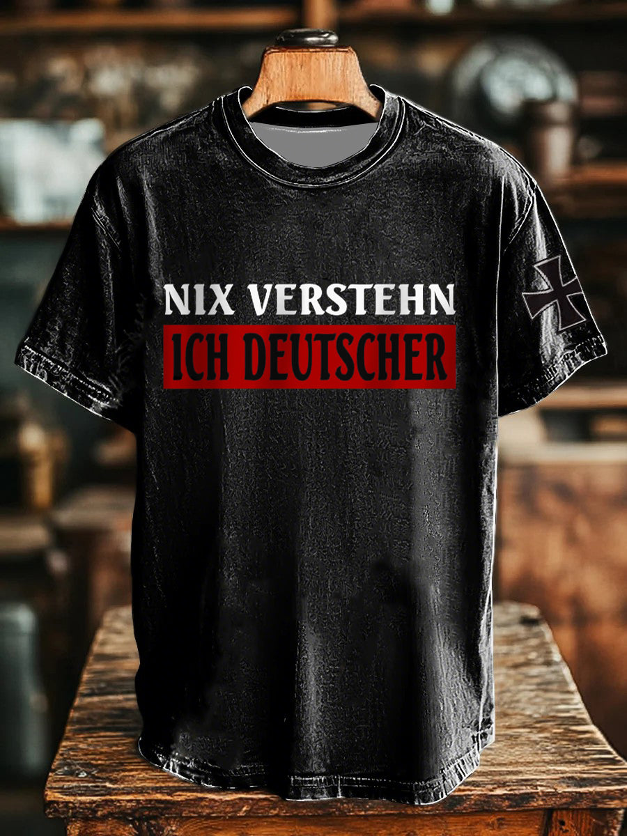 Herren Nix verstehen ich deutscher bedrucktes Kurzarm-T-Shirt
