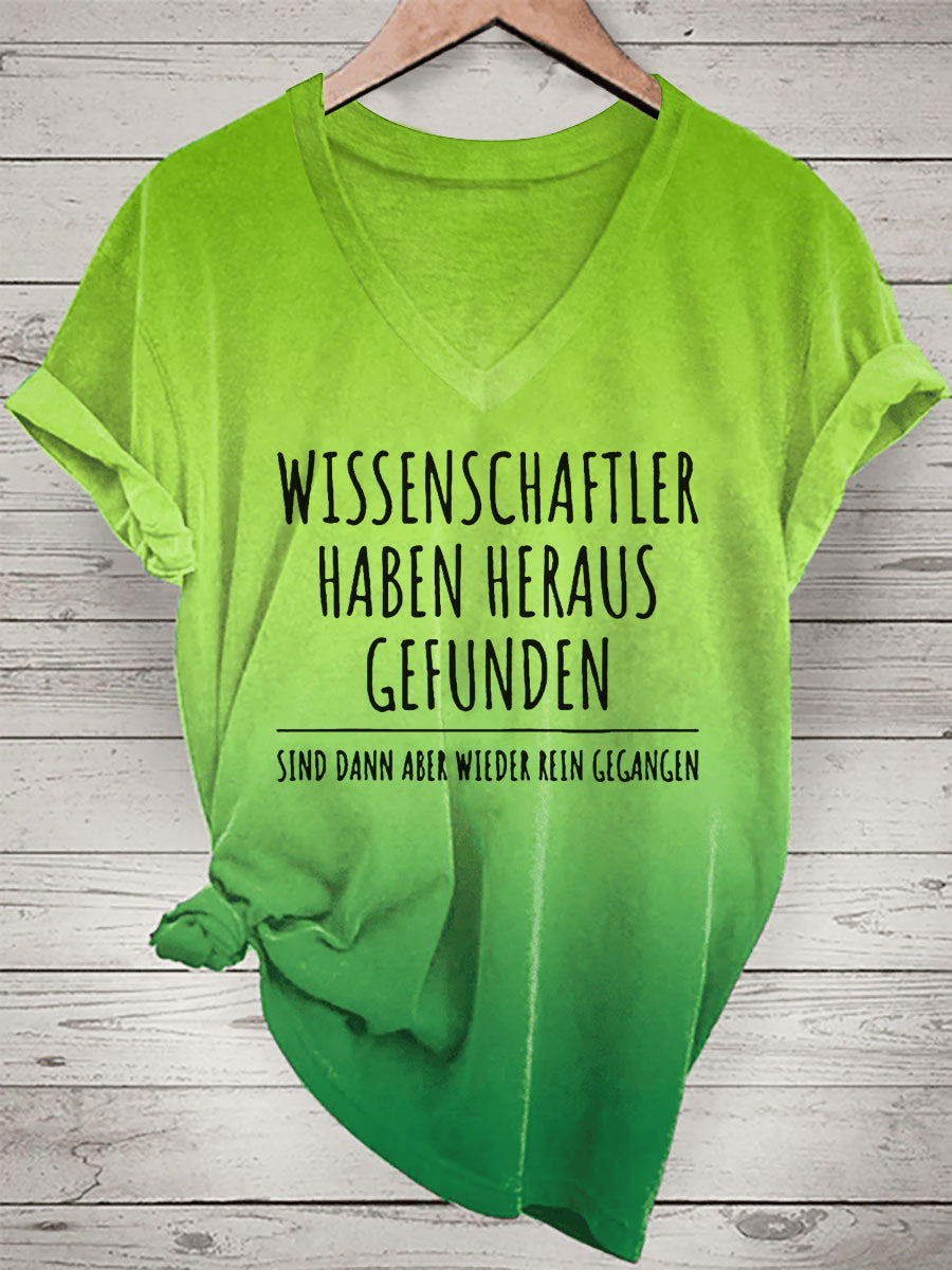 Damen Lustiger Spruch Wissenschaft ler Bachelor Master Frauen Bedrucktes T-Shirt mit V-Ausschnitt