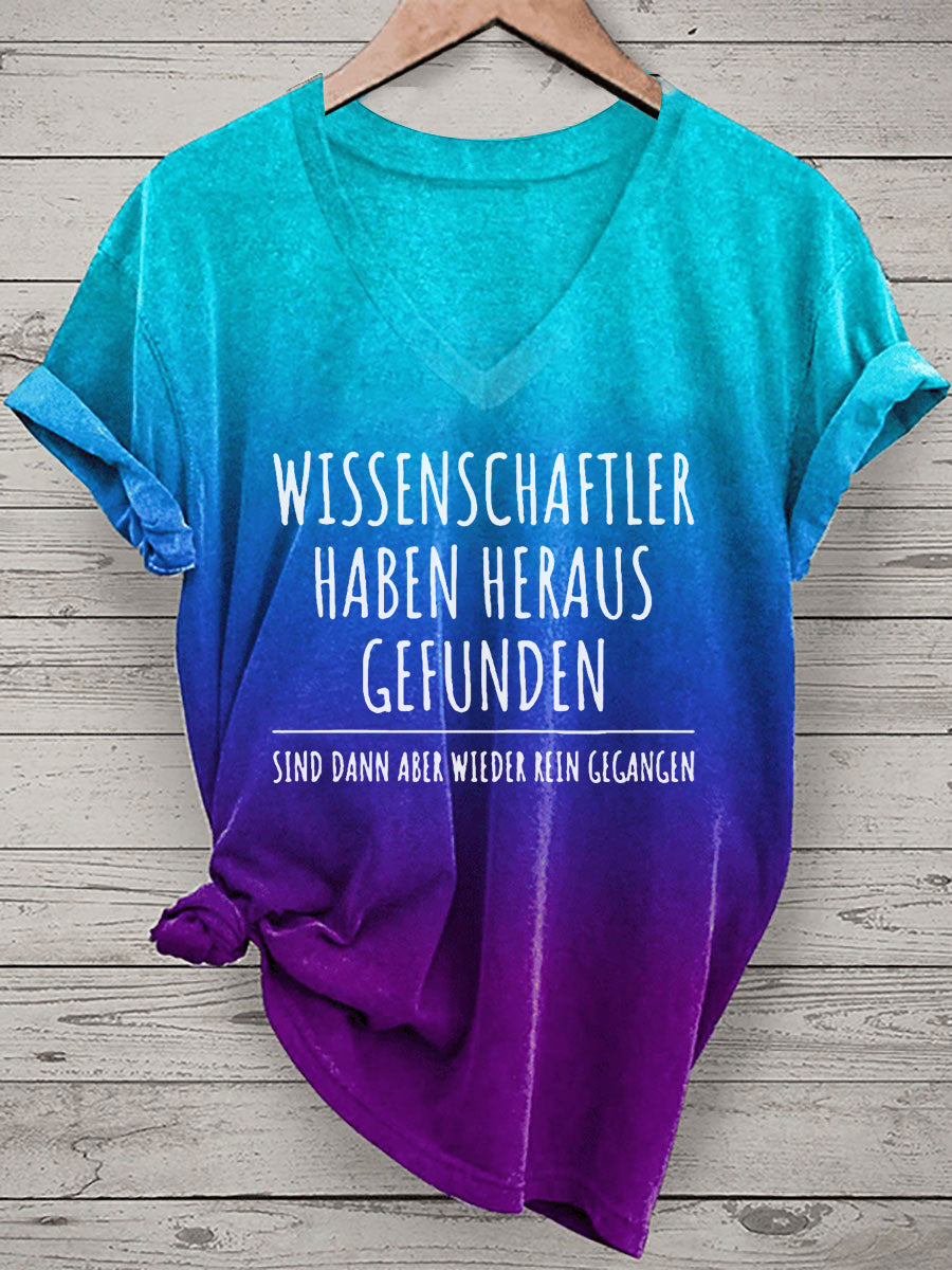 Damen Lustiger Spruch Wissenschaft ler Bachelor Master Frauen Bedrucktes T-Shirt mit V-Ausschnitt